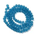 Steel Blue Imitate Austrian Crystal Frosted Glass Beads - Grade AA - Faceted Bicone - 6x6mm - Appx 45 per strand