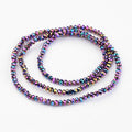 Multi-color Plated Electroplate Glass Bead - Faceted Rondelle - 2.9-3.3x2mm - Appx 144 per strand