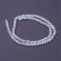 Clear AB Electroplate Glass Beads - Faceted Round - 4mm - Appx 87 per strand