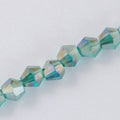 Light Sea Green AB Glass Beads Strand - Faceted Bicone - 2x3mm - Appx 200 per strand