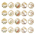 Golden Enamel Flower Pendants with White Cat