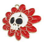 Halloween Theme Light Gold Alloy Enamel Pendants - 28-33x16-30x1.5mm