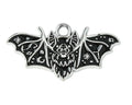 Gothic Style Platinum Alloy Black Enamel Pendants - Butterfly & Bat - 13.5-23x25.5-30x1mm