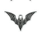 Gothic Style Platinum Alloy Black Enamel Pendants - Butterfly & Bat - 13.5-23x25.5-30x1mm