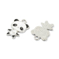 Platinum Alloy Enamel Pendants - Panda Charm - 21.5x14.5x1mm - 2 per bag