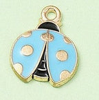 Light Gold Alloy Enamel Pendant - Ladybug - 23x19.5x2mm