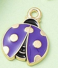 Light Gold Alloy Enamel Pendant - Ladybug - 23x19.5x2mm