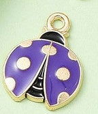 Light Gold Alloy Enamel Pendant - Ladybug - 23x19.5x2mm