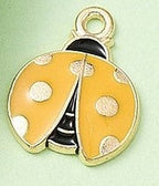 Light Gold Alloy Enamel Pendant - Ladybug - 23x19.5x2mm
