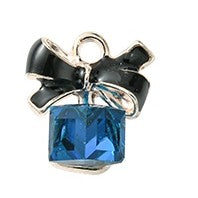 Light Gold Alloy Enamel Pendants - Bowknot - 13.7x12x8.4mm