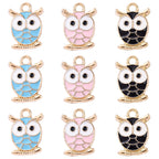 Alloy Enamel Pendant - Owl - 16.5x12x2.5mm