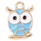 Alloy Enamel Pendant - Owl - 16.5x12x2.5mm