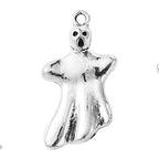 Antique Silver Tibetan Style Alloy Pendants - Ghost & Skull - 14-28.5x10-22x1.5-3mm