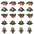 Halloween Alloy Enamel Pendants - Bat - 19.5-28x21-28x1-1.5mm