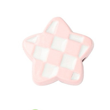 Hounds Tooth Pattern Paint Alloy Bead - Star - 13.5x14x5mm - 2 per bag