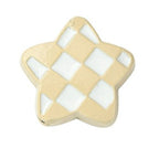 Hounds Tooth Pattern Paint Alloy Bead - Star - 13.5x14x5mm - 2 per bag