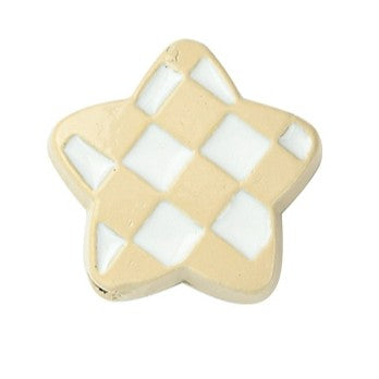 Hounds Tooth Pattern Paint Alloy Bead - Star - 13.5x14x5mm - 2 per bag