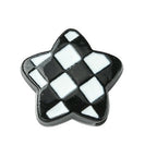Hounds Tooth Pattern Paint Alloy Bead - Star - 13.5x14x5mm - 2 per bag