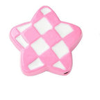 Hounds Tooth Pattern Paint Alloy Bead - Star - 13.5x14x5mm - 2 per bag