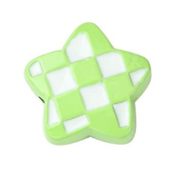 Hounds Tooth Pattern Paint Alloy Bead - Star - 13.5x14x5mm - 2 per bag