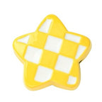 Hounds Tooth Pattern Paint Alloy Bead - Star - 13.5x14x5mm - 2 per bag