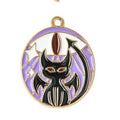 Light Gold Zinc Alloy Enamel Pendant - Mixed Cat Shapes - 24.5-30x18-26.5x1.3mm