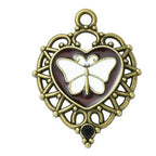 Halloween Theme Tibetan Style  Antique Bronze Alloy with Enamel Pendants - Mixed Shapes - 20-51x10-27.5x2.5-4.5mm