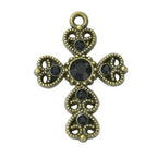 Halloween Theme Tibetan Style  Antique Bronze Alloy with Enamel Pendants - Mixed Shapes - 20-51x10-27.5x2.5-4.5mm