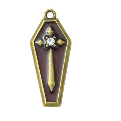 Halloween Theme Tibetan Style  Antique Bronze Alloy with Enamel Pendants - Mixed Shapes - 20-51x10-27.5x2.5-4.5mm