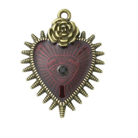 Halloween Theme Tibetan Style  Antique Bronze Alloy with Enamel Pendants - Mixed Shapes - 20-51x10-27.5x2.5-4.5mm