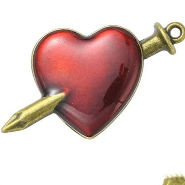 Halloween Theme Tibetan Style  Antique Bronze Alloy with Enamel Pendants - Mixed Shapes - 20-51x10-27.5x2.5-4.5mm