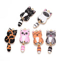 Golden  Alloy Enamel Pendants - Cat - 39x15.5x2mm
