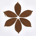 Saddle Brown Eco-Friendly Sheepskin Leather Big Pendant - Leaf - 97x45x1.5mm