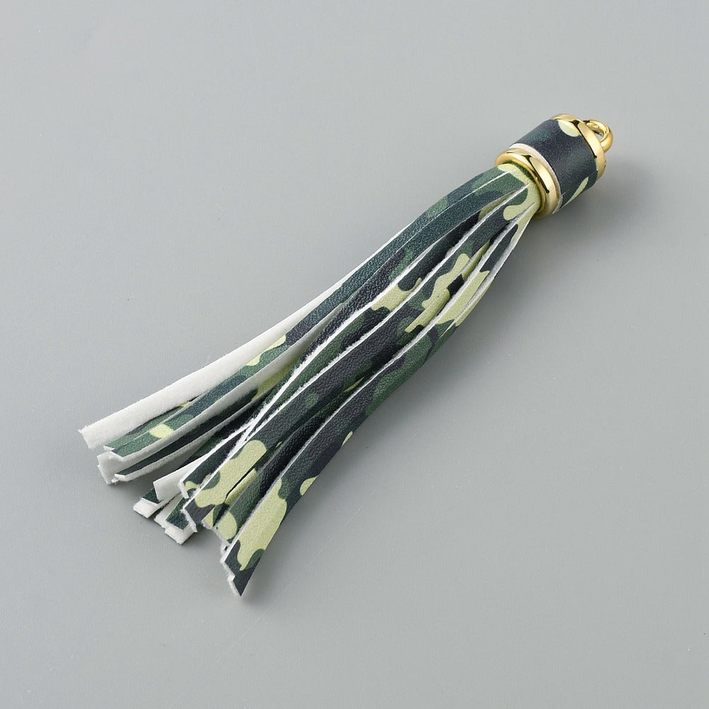 Camouflage pattern tassel, 4 inches