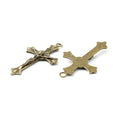 Antique Bronze Zinc Alloy Pendant - Crucifix Cross - 37x21x2mm
