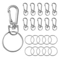 Platinum Alloy Swivel Snap Hook with Iron Split Ring - 36x13.5x7mm - 3 sets per bag