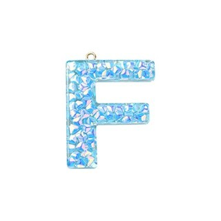 Deep Sky Blue Transparent Epoxy Resin Pendant - 41-45x11-57.5x7-9mm