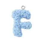 Rose Letter Opaque Resin Pendant with Platinum Tone Iron Loop - 30-34x10-33x6-8mm