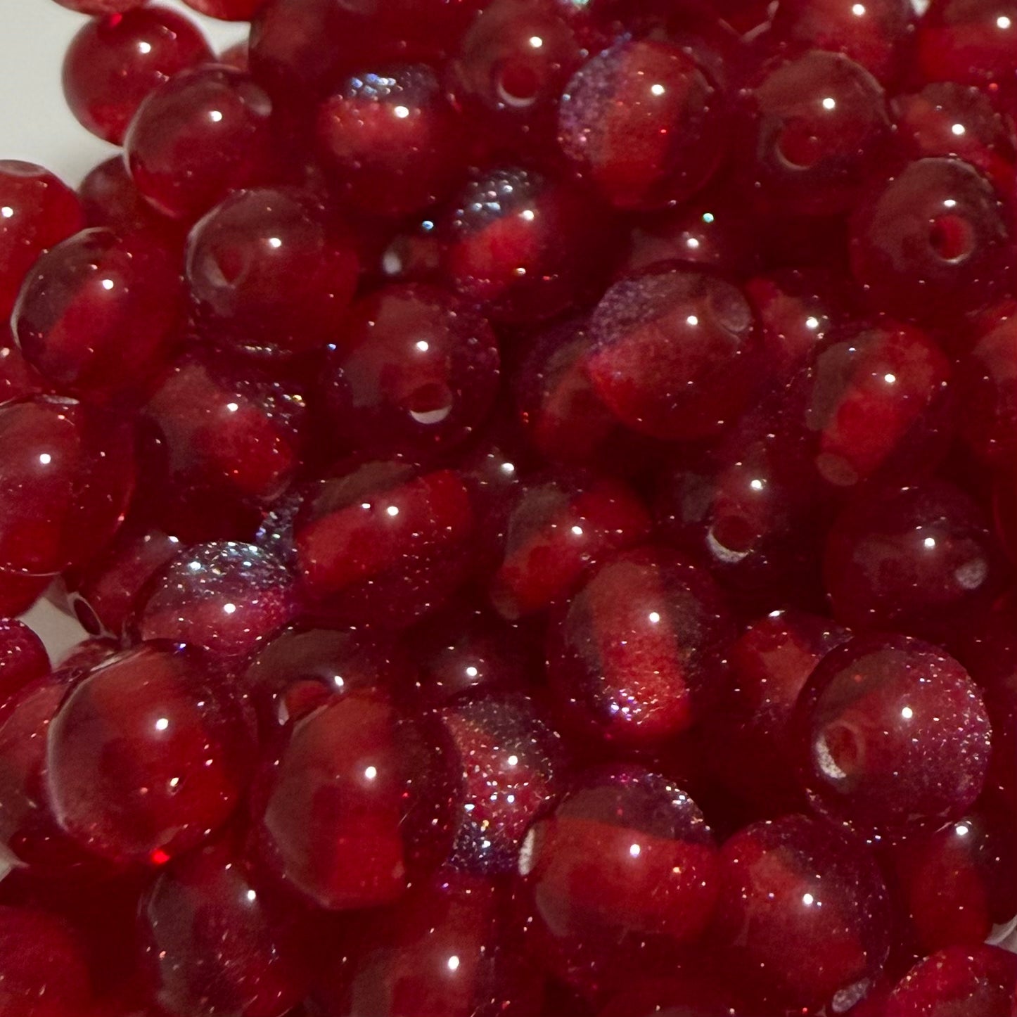 Glitter  Gorgonia - Round - 6mm - 50 per bag