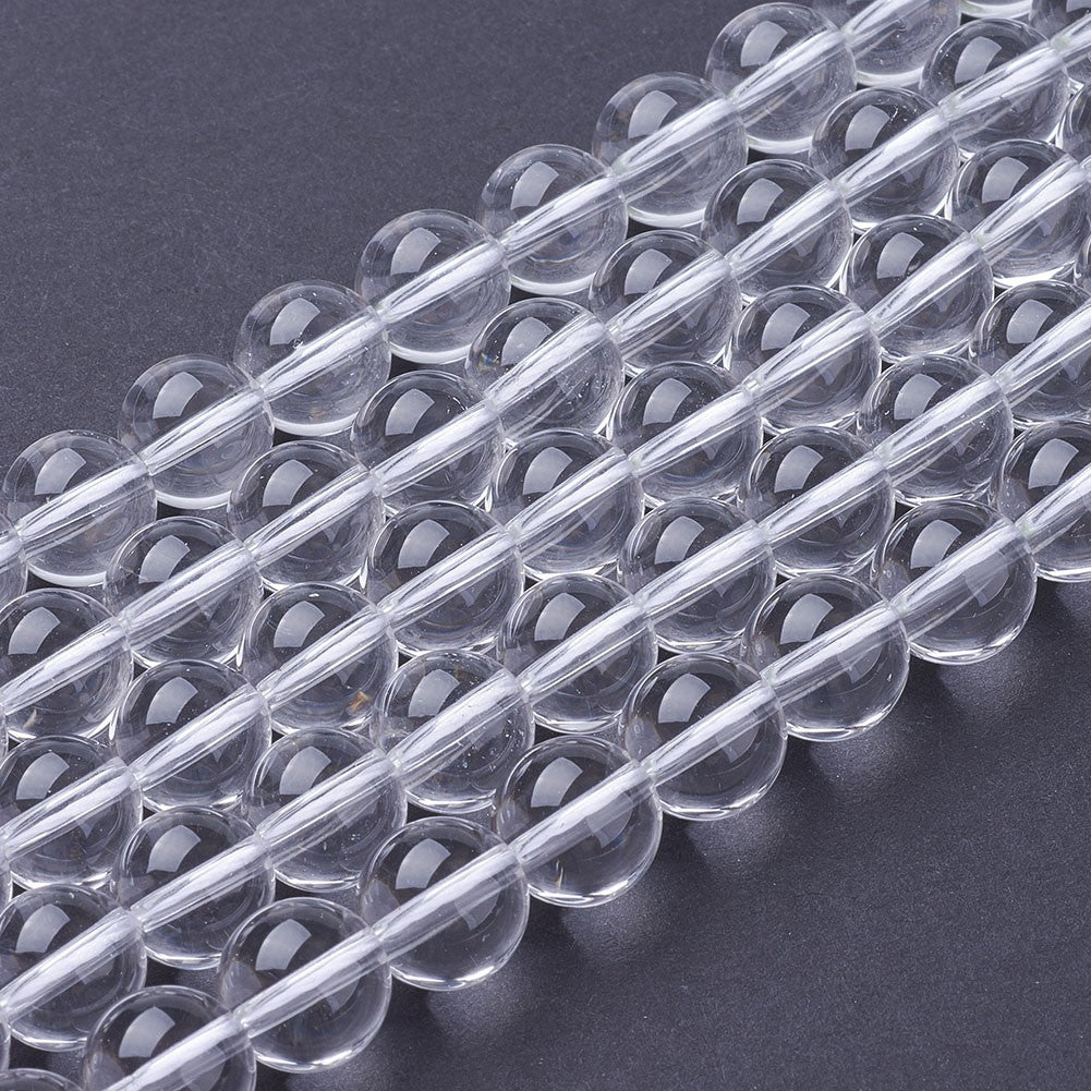 Natural Quartz Crystal Beads Strands - Round - 8mm -  Appx 23per strand