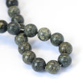 Natural Serpentine/Green Lace Stone - Round - 6-6.5mm - Appx 63 pcs strand