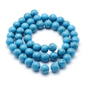 Deep Sky Blue Synthetic Howlite Bead - Round - 6mm - Appx 66 per strand