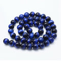 Natural Marine Blue Tiger Eye Beads - Dyed & Heated - Round -  6mm -  Appx 65per strand