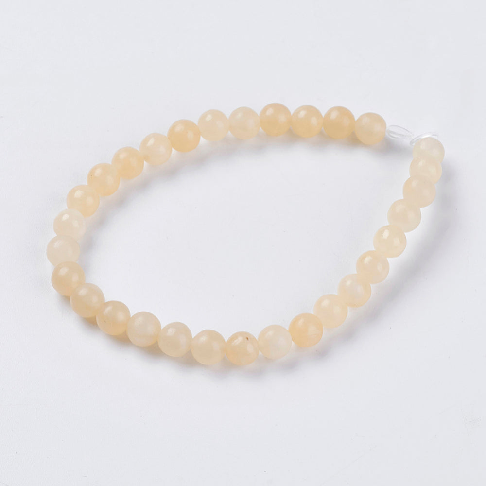 Natural Topaz Jade Beads - Round - 6mm - appx 30 per strand