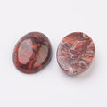 Natural Brecciated Jasper Flat Back Cabochon - Oval - 18x13mm