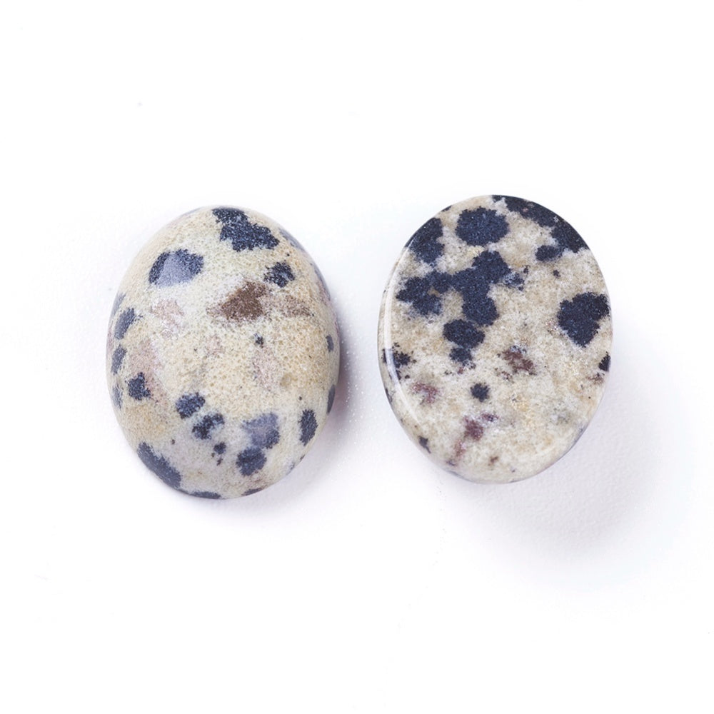 Natural Dalmatian Jasper Cabochon - Oval - 14x10x4-5mm