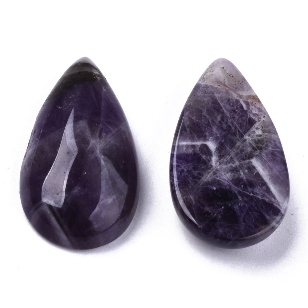 Natural Amethyst Cabochon - Teardrop - 28-29x15-17x6-9mm