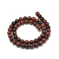 Natural Mahogany Obsidian Bead - Round - 8mm - Appx 48 per strand