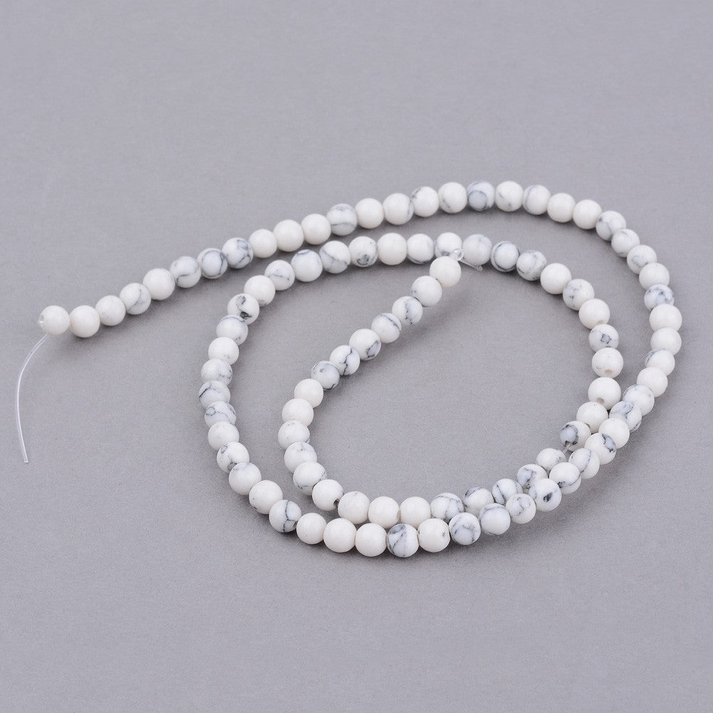 Frosted Synthetic Howlite Beads  -  Round - 8-8.5mm - Appx 47 per strand