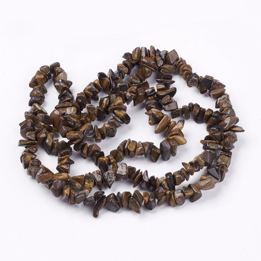 Natural Tiger Eye Stone Bead Strand - Chip - 4-10x4-6x2-4mm - Appx 210 per strand